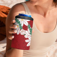 Ia Orana Tahiti Tiare 4 in 1 Can Cooler Tumbler Crimson Lei LT7 - Polynesian Pride