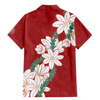 Ia Orana Tahiti Tiare Family Matching Mermaid Dress and Hawaiian Shirt Crimson Lei LT7 - Polynesian Pride