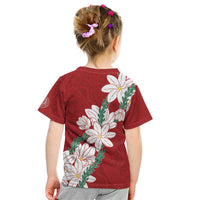 Ia Orana Tahiti Tiare Kid T Shirt Crimson Lei - Polynesian Pride