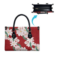 Ia Orana Tahiti Tiare Leather Bag Crimson Lei - Polynesian Pride