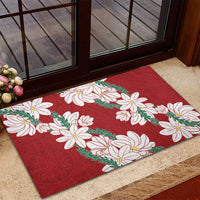 Ia Orana Tahiti Tiare Rubber Doormat Crimson Lei LT7 - Polynesian Pride