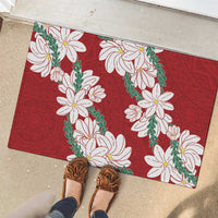 Ia Orana Tahiti Tiare Rubber Doormat Crimson Lei LT7 - Polynesian Pride