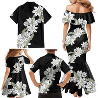 Ia Orana Tahiti Tiare Family Matching Mermaid Dress and Hawaiian Shirt Black Lei LT7 - Polynesian Pride