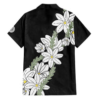 Ia Orana Tahiti Tiare Family Matching Tank Maxi Dress and Hawaiian Shirt Black Lei LT7 - Polynesian Pride