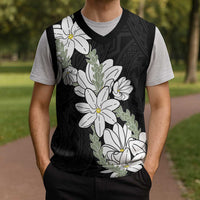 Ia Orana Tahiti Tiare Christmas Knitted V-Neck Vest Black Lei - Polynesian Pride