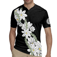 Ia Orana Tahiti Tiare Rugby Jersey Black Lei - Polynesian Pride
