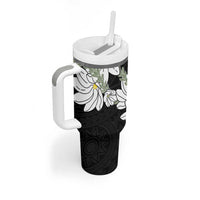Ia Orana Tahiti Tiare Tumbler With Handle Black Lei - Polynesian Pride