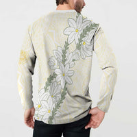 Ia Orana Tahiti Tiare Button Sweatshirt Lemon Yellow Lei - Polynesian Pride