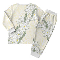 Ia Orana Tahiti Tiare Christmas Pajama Set Lemon Yellow Lei - Polynesian Pride