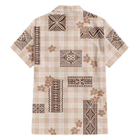 Hawaiian Quilt Tapa On Beige Palaka Motifs Family Matching Summer Maxi Dress and Hawaiian Shirt LT7 - Polynesian Pride
