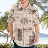 Hawaiian Quilt Tapa On Beige Palaka Motifs Hawaiian Shirt