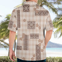 Hawaiian Quilt Tapa On Beige Palaka Motifs Hawaiian Shirt