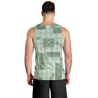 Hawaiian Quilt Tapa On Pastel Mint Palaka Motifs Men Tank Top