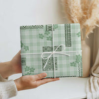 Hawaiian Quilt Tapa On Pastel Mint Palaka Motifs Wrapping Paper