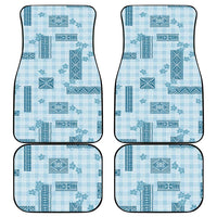 Hawaiian Quilt Tapa On Cold Blue Palaka Motifs Car Mats