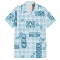 Hawaiian Quilt Tapa On Cold Blue Palaka Motifs Hawaiian Shirt
