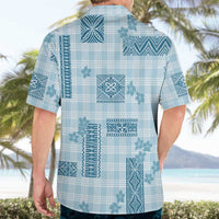 Hawaiian Quilt Tapa On Cold Blue Palaka Motifs Hawaiian Shirt