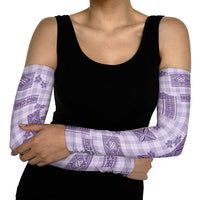 Hawaiian Quilt Tapa On Lilac Palaka Motifs Arm Sleeves