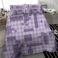 Hawaiian Quilt Tapa On Lilac Palaka Motifs Bedding Set