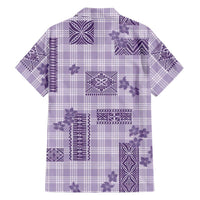 Hawaiian Quilt Tapa On Lilac Palaka Motifs Family Matching Long Sleeve Bodycon Dress and Hawaiian Shirt LT7 - Polynesian Pride