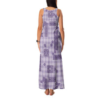 Hawaiian Quilt Tapa On Lilac Palaka Motifs Family Matching Tank Maxi Dress and Hawaiian Shirt LT7 - Polynesian Pride