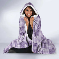 Hawaiian Quilt Tapa On Lilac Palaka Motifs Hooded Blanket