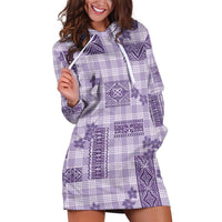 Hawaiian Quilt Tapa On Lilac Palaka Motifs Hoodie Dress LT7 Lilac - Polynesian Pride