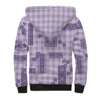 Hawaiian Quilt Tapa On Lilac Palaka Motifs Sherpa Hoodie
