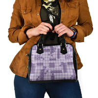 Hawaiian Quilt Tapa On Lilac Palaka Motifs Shoulder Handbag
