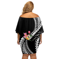 AAPI Heritage Month Family Matching Off Shoulder Short Dress and Hawaiian Shirt Kanaka Hawaii Plumeria LT7 - Polynesian Pride