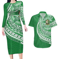 Tonga Liahona High School Personalized Couples Matching Long Sleeve Bodycon Dress and Hawaiian Shirt Ngatu Tokelaufeletoa Motifs