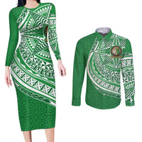 Tonga Liahona High School Personalized Couples Matching Long Sleeve Bodycon Dress and Long Sleeve Button Shirt Ngatu Tokelaufeletoa Motifs