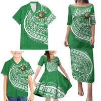 Tonga Liahona High School Personalized Family Matching Puletasi and Hawaiian Shirt Ngatu Tokelaufeletoa Motifs
