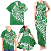 Tonga Liahona High School Personalized Family Matching Tank Maxi Dress and Hawaiian Shirt Ngatu Tokelaufeletoa Motifs