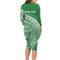 Tonga Liahona High School Personalized Long Sleeve Bodycon Dress Ngatu Tokelaufeletoa Motifs