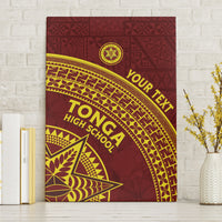 Tonga High School Canvas Wall Art THS Anniversary Ngatu Motif LT7 Without Frame Maroon - Polynesian Pride