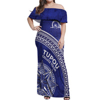 Tupou College Toloa Off Shoulder Maxi Dress Ngatu Tapa Mix Style