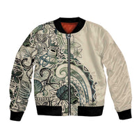 Aloha Hawaii Tapa Bomber Jacket Summer Green Hawaiian Ipu - Polynesian Pride