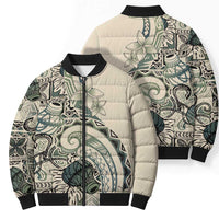 Aloha Hawaii Tapa Bomber Puffer Jacket Summer Green Hawaiian Ipu LT7 - Polynesian Pride