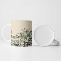 Aloha Hawaii Tapa Ceramic Mug Summer Green Hawaiian Ipu - Polynesian Pride