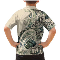 Aloha Hawaii Tapa Family Matching Mermaid Dress and Hawaiian Shirt Summer Green Hawaiian Ipu - Polynesian Pride