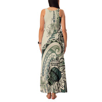 Aloha Hawaii Tapa Family Matching Tank Maxi Dress and Hawaiian Shirt Summer Green Hawaiian Ipu - Polynesian Pride