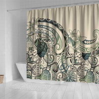 Aloha Hawaii Tapa Shower Curtain Summer Green Hawaiian Ipu LT7 - Polynesian Pride