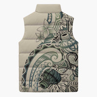 Aloha Hawaii Tapa Sleeveless Puffer Jacket Summer Green Hawaiian Ipu - Polynesian Pride