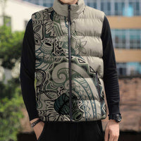 Aloha Hawaii Tapa Sleeveless Puffer Jacket Summer Green Hawaiian Ipu - Polynesian Pride