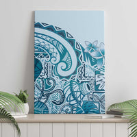 Aloha Hawaii Tapa Canvas Wall Art Cool Turquoise Hawaiian Ipu - Polynesian Pride