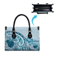 Aloha Hawaii Tapa Leather Bag Cool Turquoise Hawaiian Ipu - Polynesian Pride