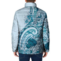 Aloha Hawaii Tapa Padded Jacket Cool Turquoise Hawaiian Ipu - Polynesian Pride
