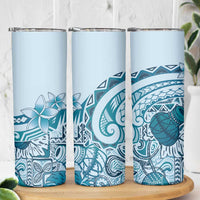 Aloha Hawaii Tapa Skinny Tumbler Cool Turquoise Hawaiian Ipu - Polynesian Pride