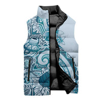 Aloha Hawaii Tapa Sleeveless Puffer Jacket Cool Turquoise Hawaiian Ipu - Polynesian Pride